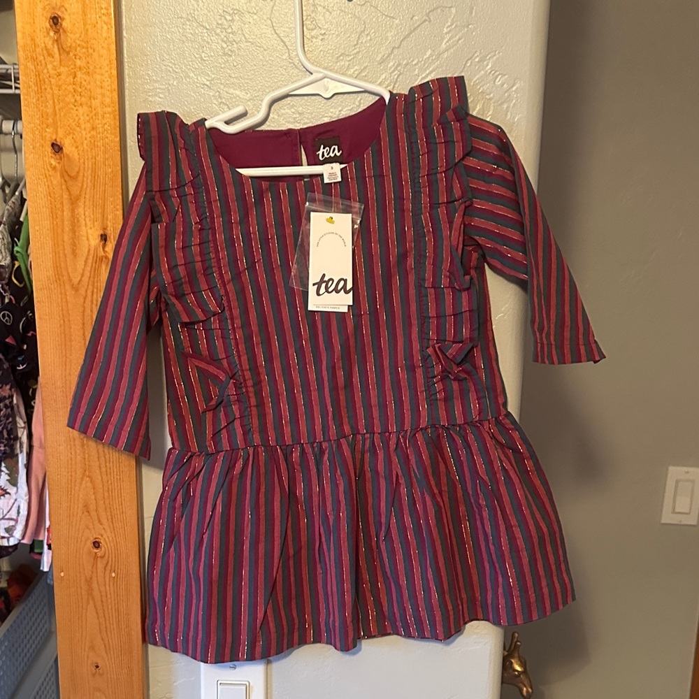 Tea Collection Kids Blouse - Purple and Red Stripes